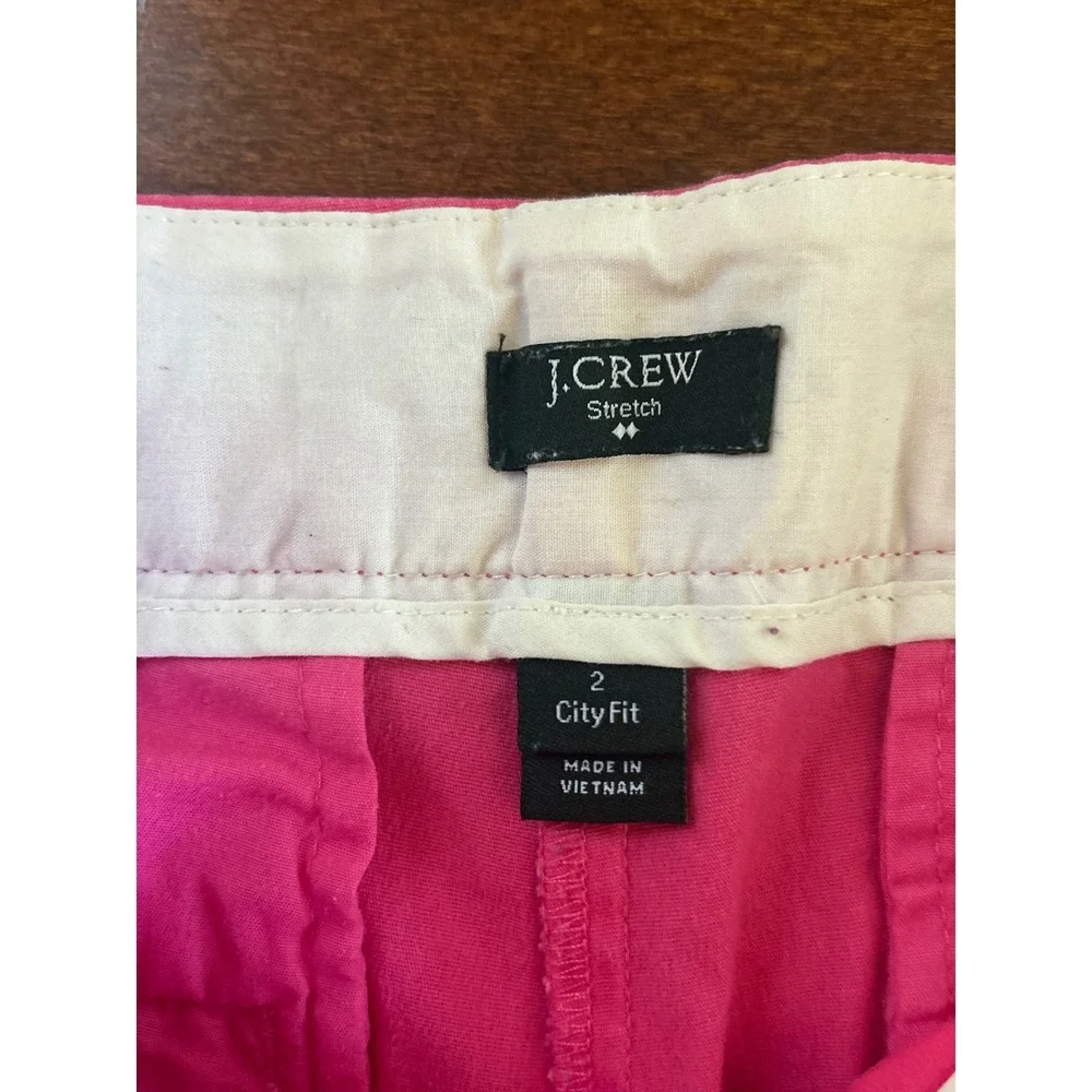 J.Crew City Fit Pink Sailor Button Shorts Stretch Cotton Size‎ 2 41679